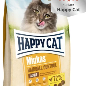غذای خشک گربه هپی کت 1.5 کیلویی مدل هیربال Happycat Minkas HairBall Control